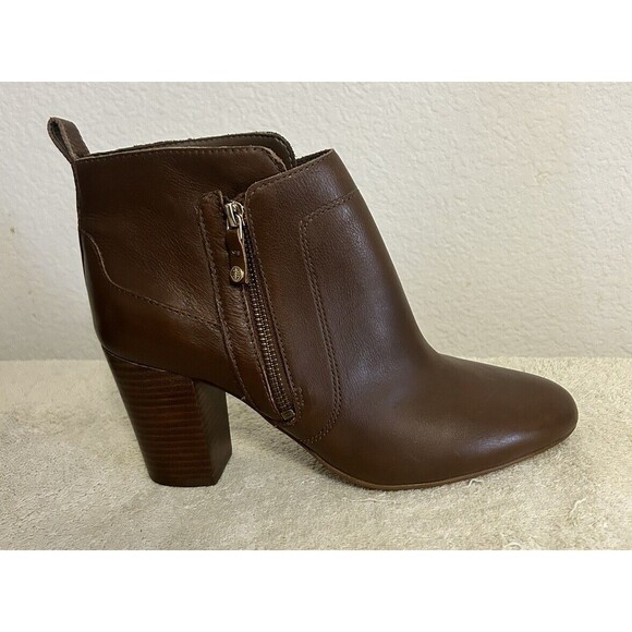 Antonio Melani Women's Size 10M Brown Double Zipper Leather Booties Harlen - Picture 4 of 11